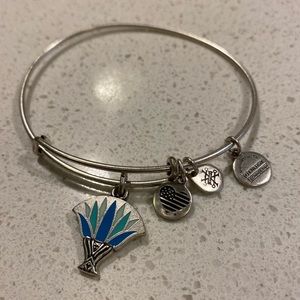 Alex and Ani Blue Lotus Bracelet Silver